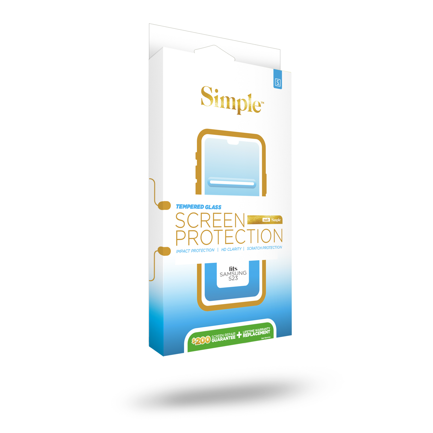 Samsung S23 Advanced Tempered Glass Screen Protector ($200 Coverage)