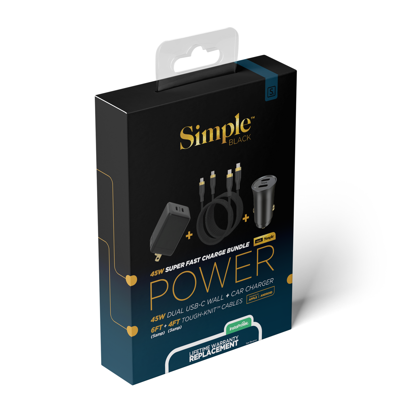 45W Super Fast USB-C 4 Pack Charger/Cable Bundle