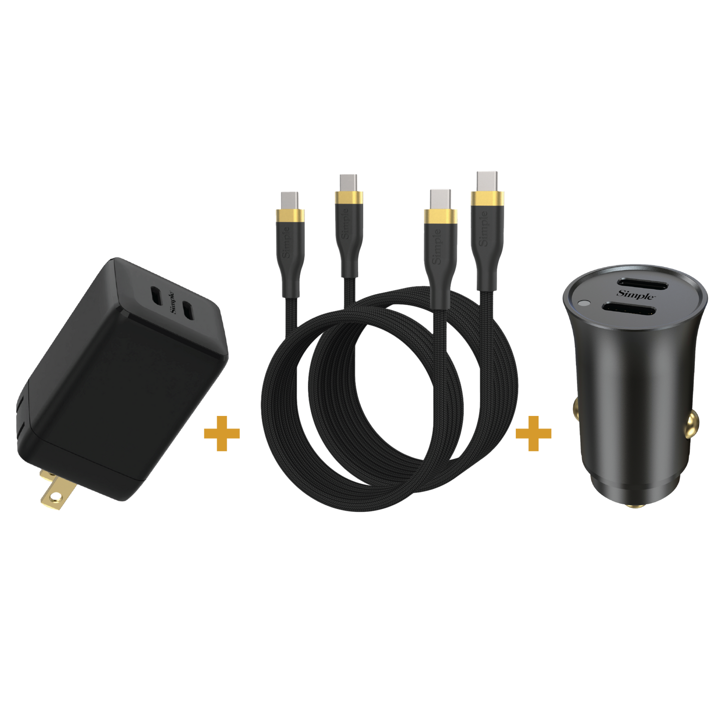 45W Super Fast USB-C 4 Pack Charger/Cable Bundle