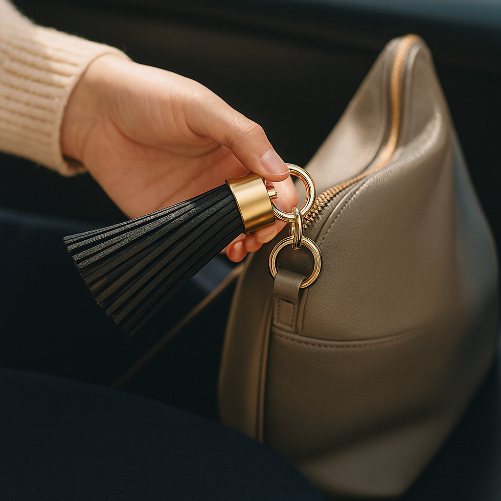 2,500 mAh Tassel Keyring Portable Charger - Black