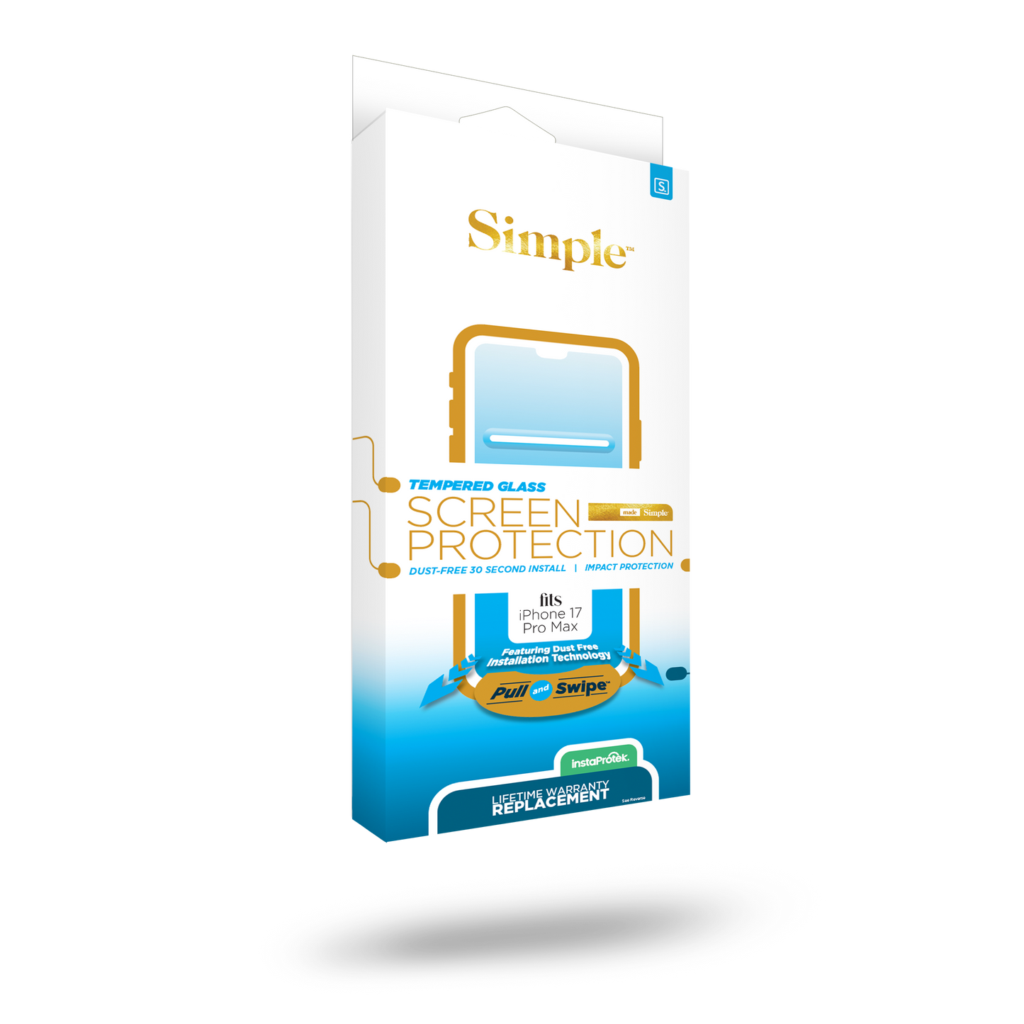 iPhone 17 Pro Max Tempered Glass Screen Protector (No Coverage)