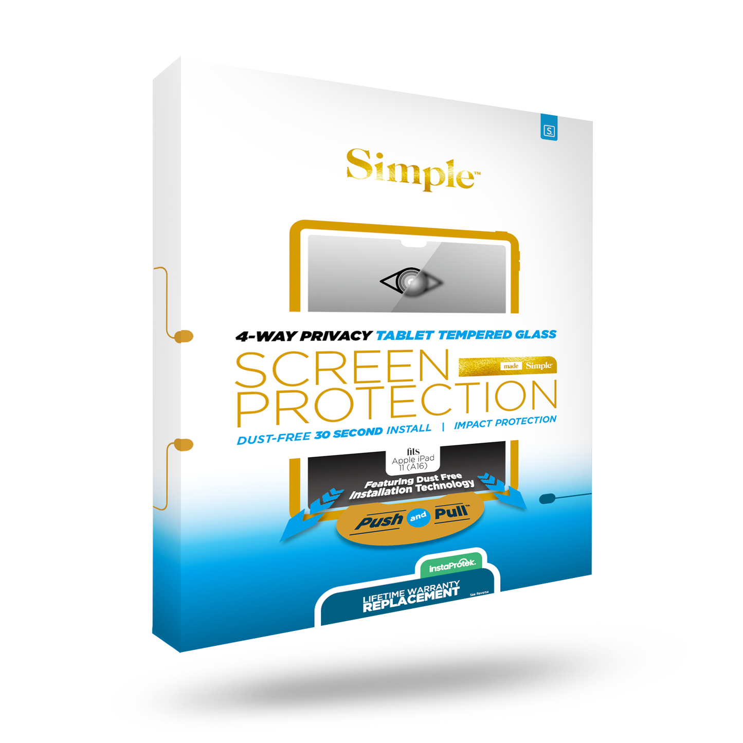 iPad 11 (A16 Chip) 4-WAY PRIVACY Tempered Glass Screen Protector (No Coverage)